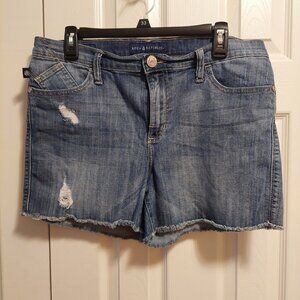 Women's Rock & Republic HULA Cut Off Blue Jean Denim Shorts Distressed Size 14